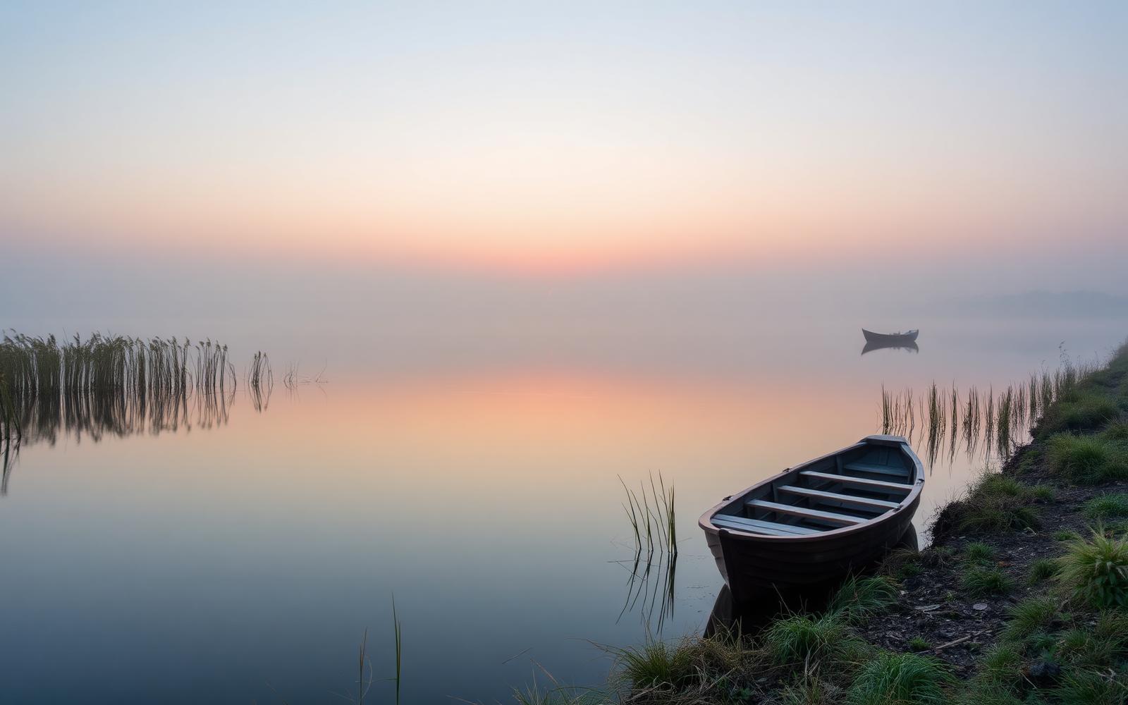 Schwielowsee im morgendlichen Nebel